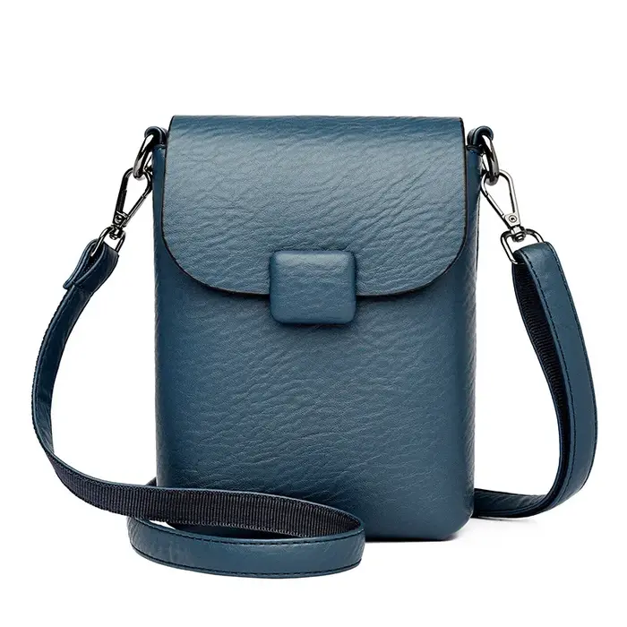 Petit Sac de téléphone à rabat pour femmes, sacs à bandoulière en cuir souple de couleur unie, Sac à