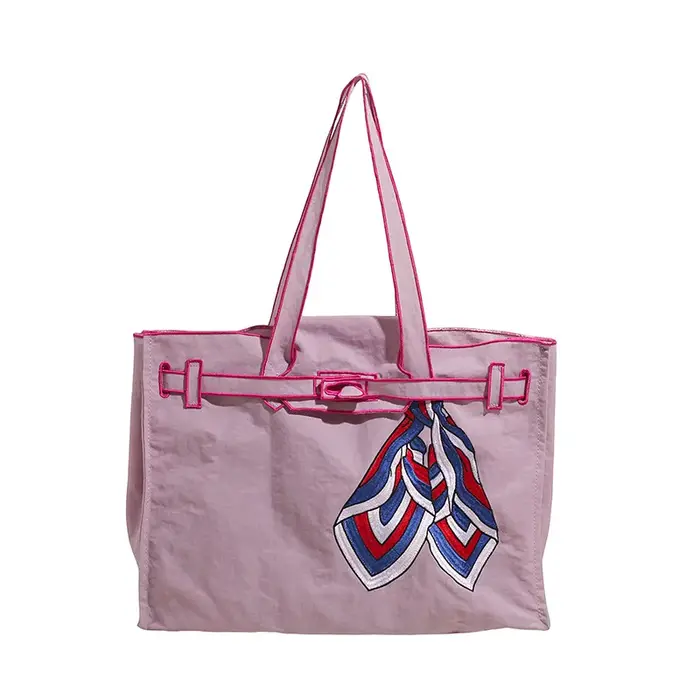 Sac fourre-tout en toile brodée grande capacité Lacousette