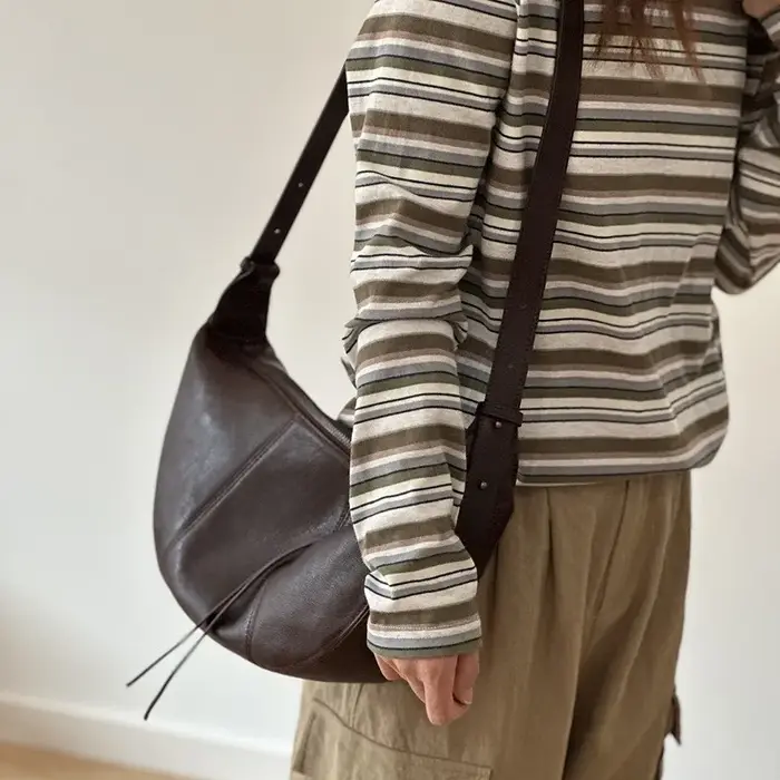 Sac à main pour femme Johnature 2026 en cuir véritable, décontracté, couleur unie, polyvalent, sacoc