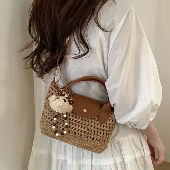 Sac à dumplings tissé à la main pour femme