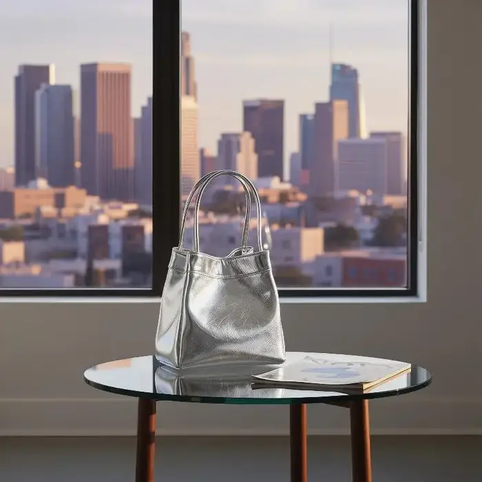 Sac seau argenté pour femmes