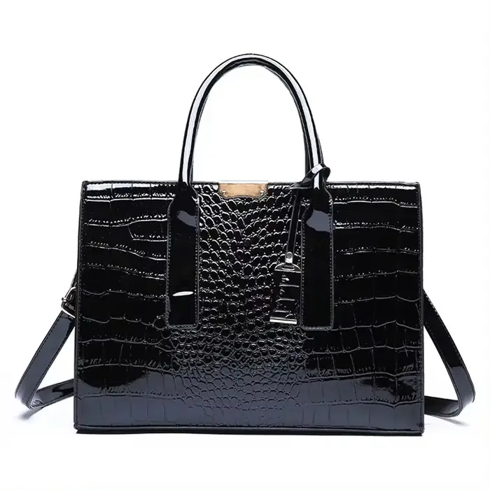 Sac à bandoulière en cuir de marque 3 couches Alligator pour femmes