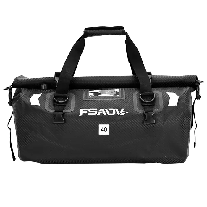 Sac arrière étanche noir carbone pour moto