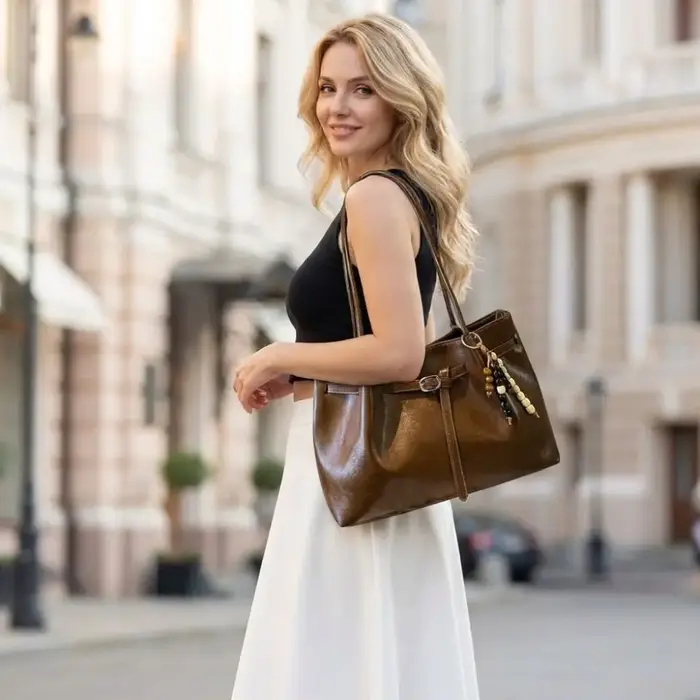 Sac à bandoulière en daim/cuir PU