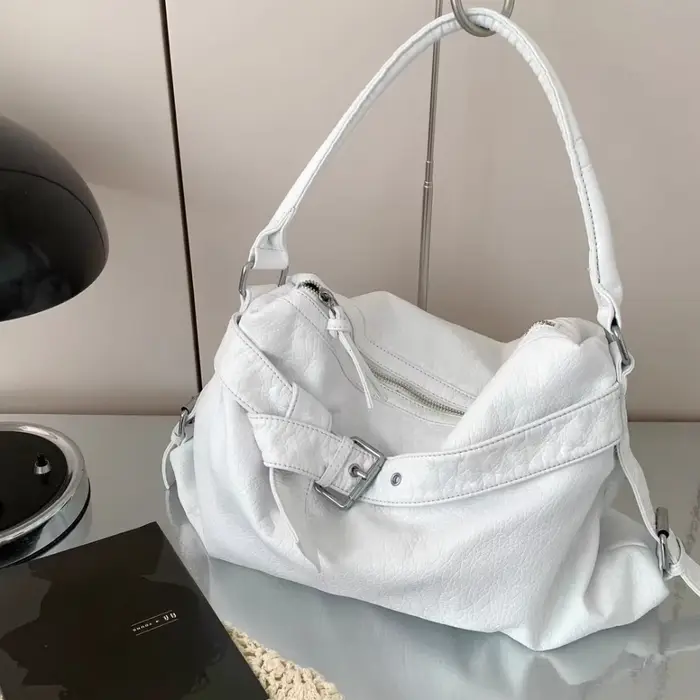 Sac fourre-tout rétro en cuir pour femme