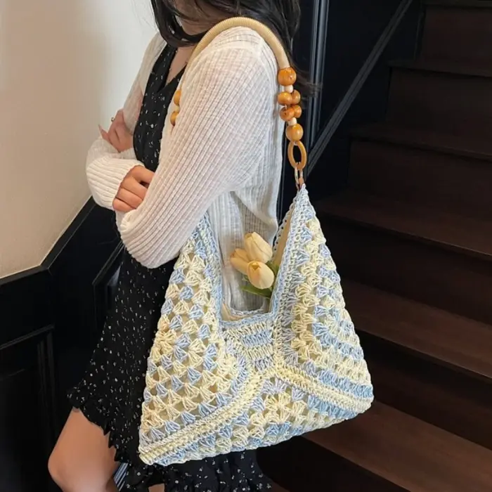 Sac cabas en paille tressée
