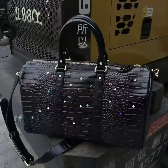 Sac fourre-tout femmes Crocodile Grain 2025 mode Vintage diamant PU haute capacité sac à bandoulière sac à main Style euro-américain