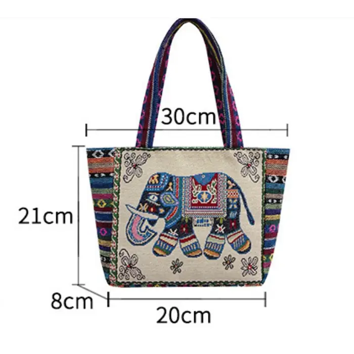 Sac à bandoulière en nylon brodé rétro pour femme