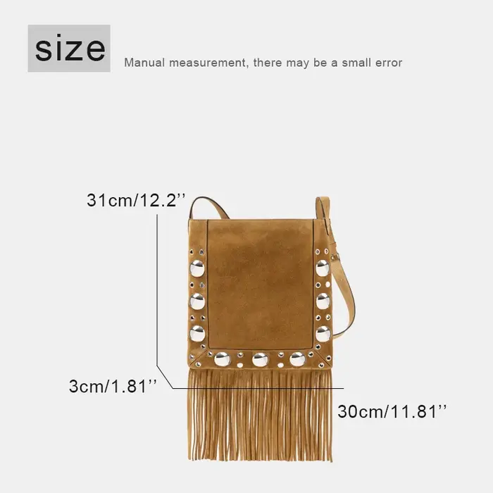 Sacs à bandoulière en faux daim bohème vintage pour femmes