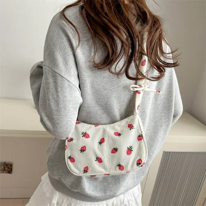 Sac fourre-tout en velours côtelé de grande capacité pour femmes et filles