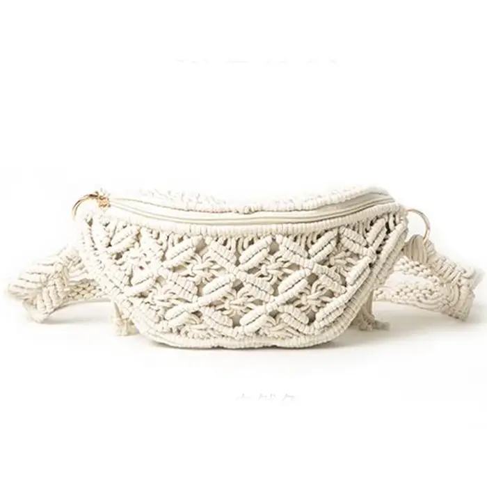 Sac de plage bohème d'été tissé à la main avec glands