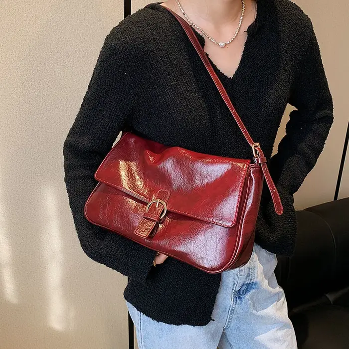 Sac à main à moraillon en PU pour femmes