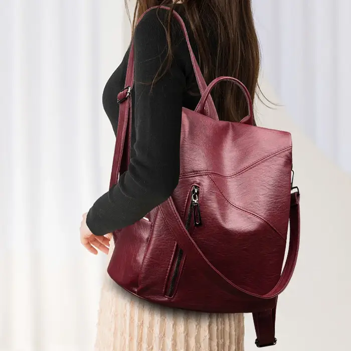 Vintage Anti-vol femme sacs à bandoulière femmes sacs à Dos en cuir souple Sac A Dos décontracté voy