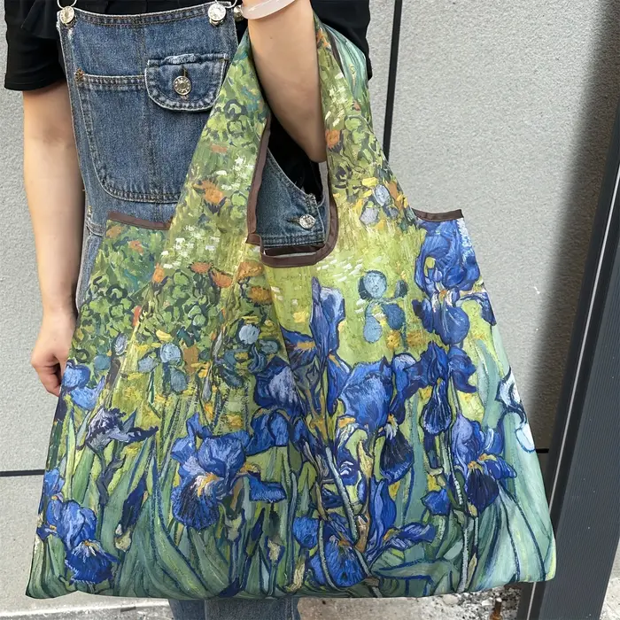 Grand sac fourre-tout Chic Iris Flower