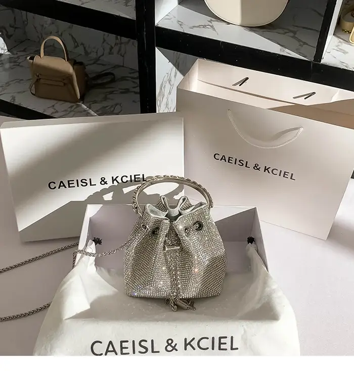 Sac à Main de Luxe avec Strass et Diamants pour Femme, Pochette de Soirée, à Paillettes Brillantes,