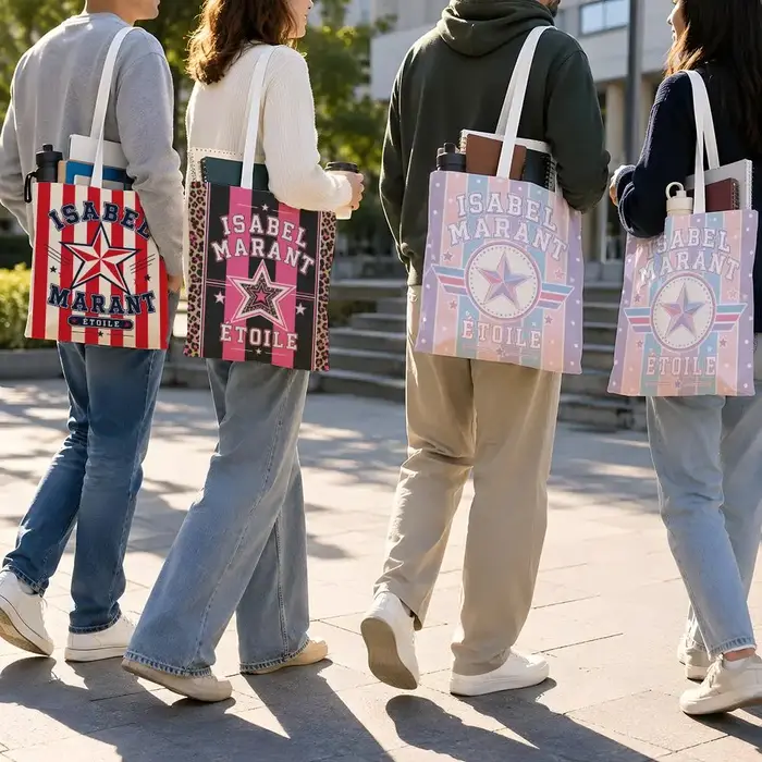 Sacs de rangement Isabel Marant Étoile, sac fourre-tout en toile, grande capacité, réutilisable, sac à bandoulière pour le shopping, les voyages et la plage