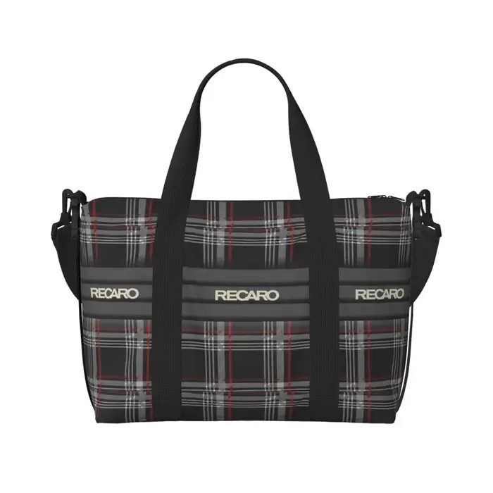 Tartan Plaid Recaros plage sac de voyage grande capacité fourre-tout pour salle de sport Yoga femmes