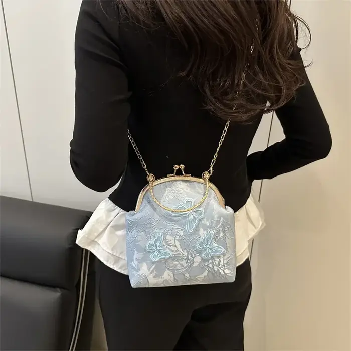 Papillon broderie dîner fête dames chaîne sac à bandoulière élégant Simple femme sacs à main Style chinois femmes
