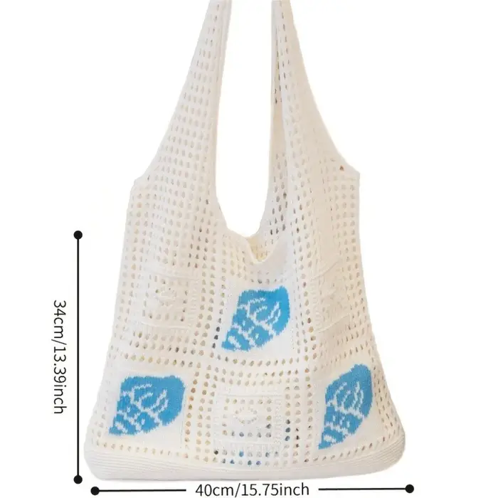 Sac fourre-tout tendance en crochet coquillage
