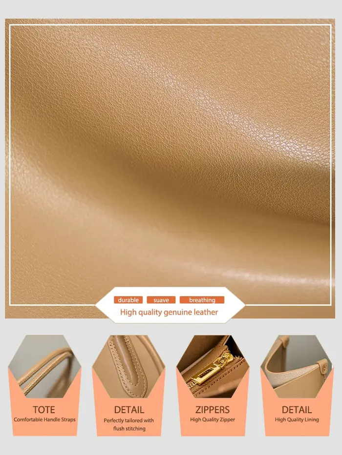 Nouveau Sac à Main Femme Kaki en Cuir Véritable