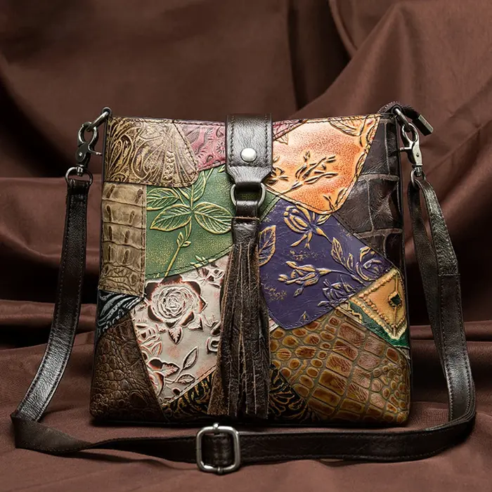 MAHEU mode femmes sac à bandoulière Style ethnique en cuir véritable sacs