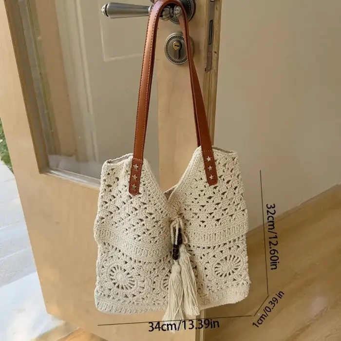 Sac fourre-tout en crochet bohème décontracté