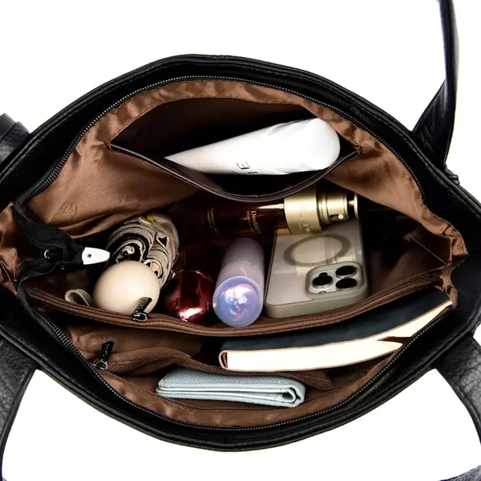 Véritable marque Top qualité en cuir Sac fourre-tout décontracté sacs à Main de luxe femmes sacs con