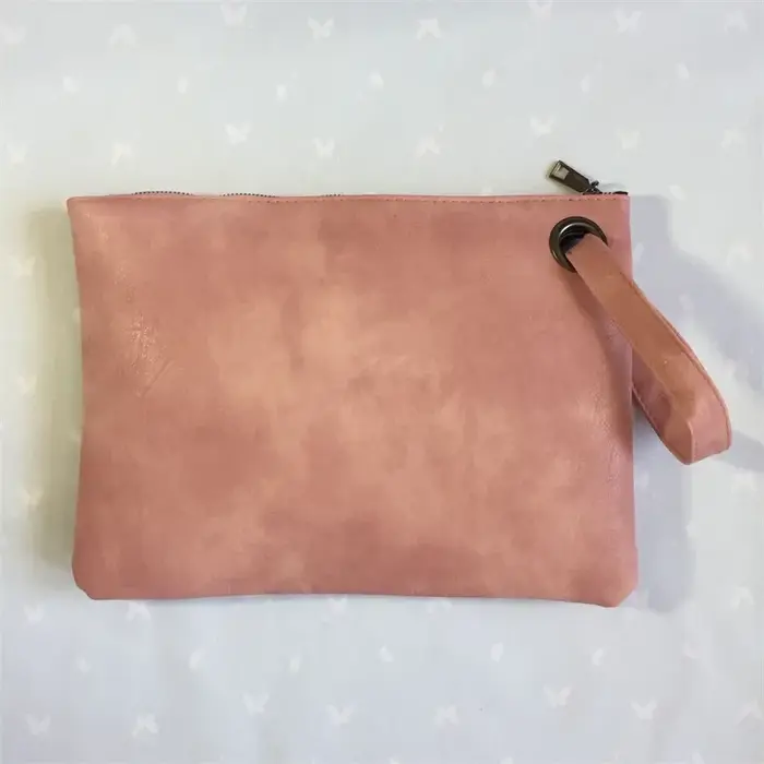 Pochette en cuir monochrome pour femme