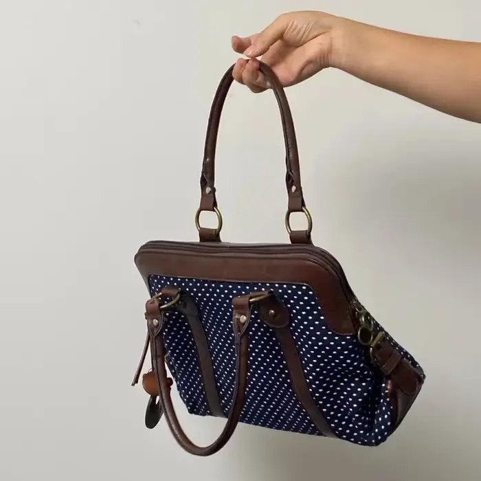 Sac à main coréen rétro à pois