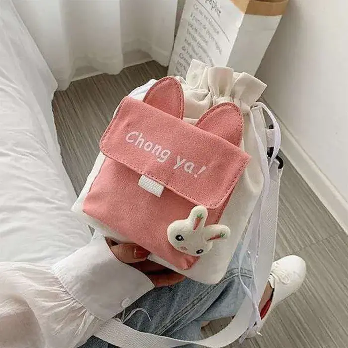 Sac à bandoulière en toile pour femmes, petit sac à bandoulière mode coréenne pour filles étudiantes