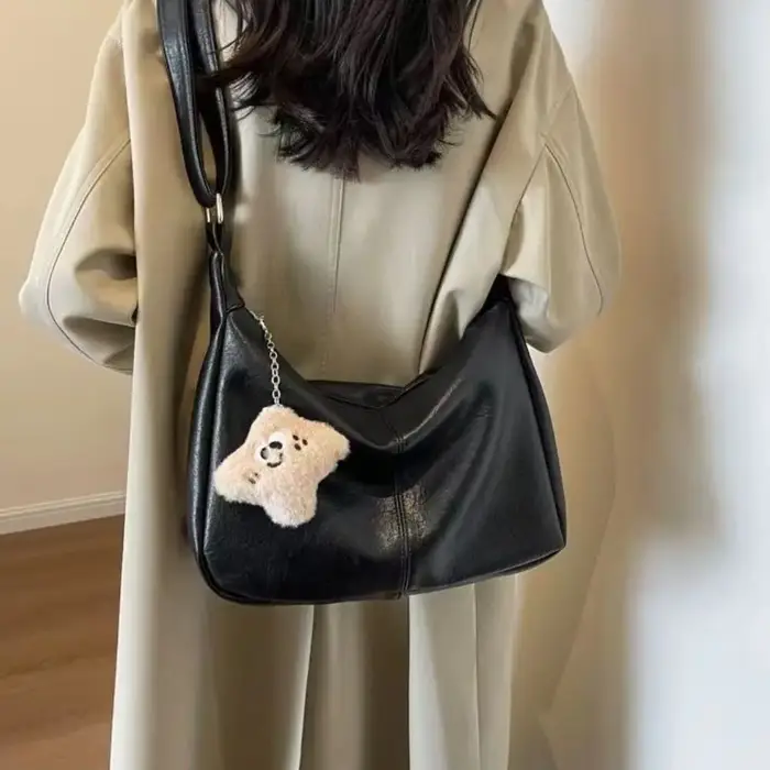 Sac à bandoulière ample en cuir PU pour femmes