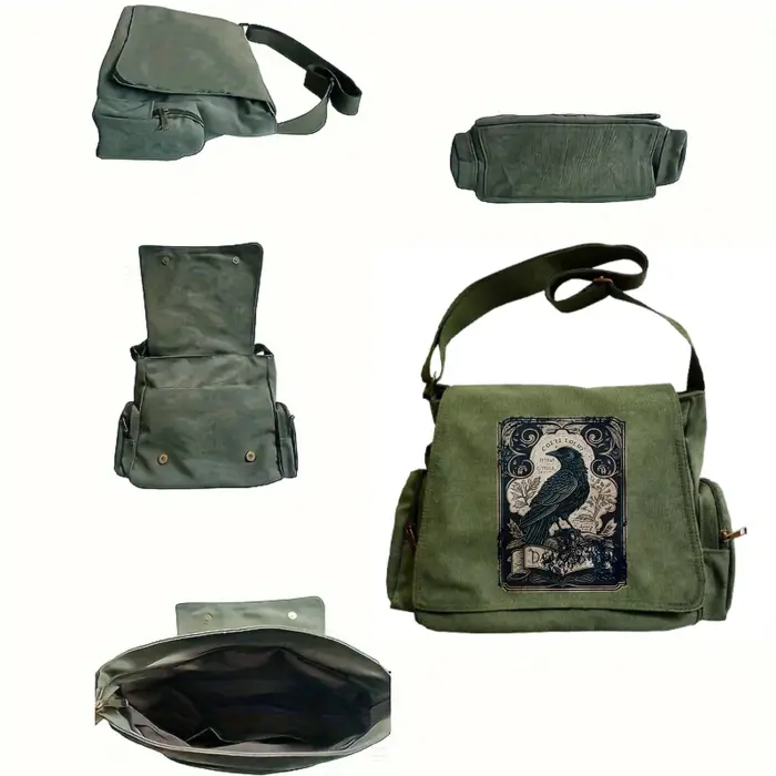 Sac à bandoulière Vintage imprimé corbeau pour femmes