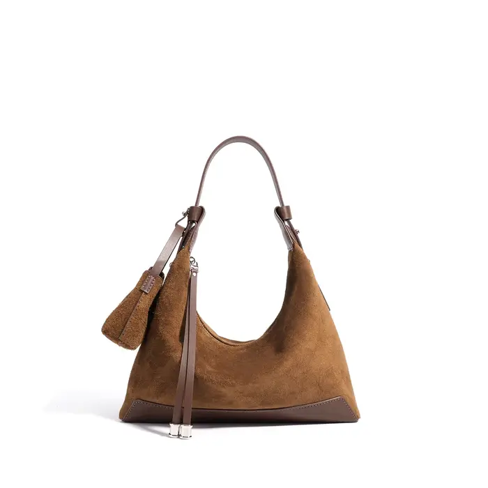 2025 nouveau daim véritable qualité femmes sac classique sac à main élégant sous les bras sac banlieue croix épaule mess