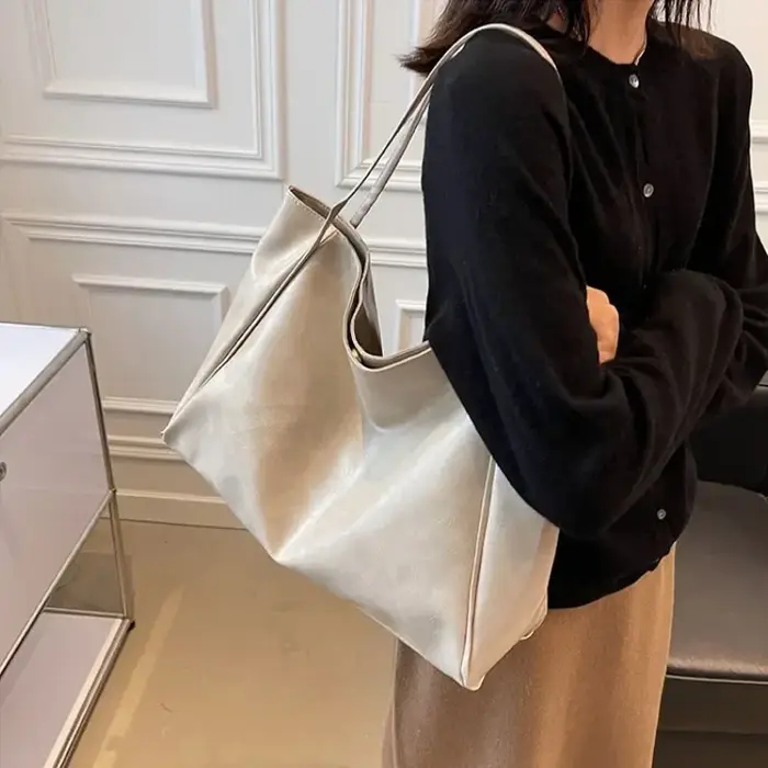 Sac fourre-tout en PU souple pour femme