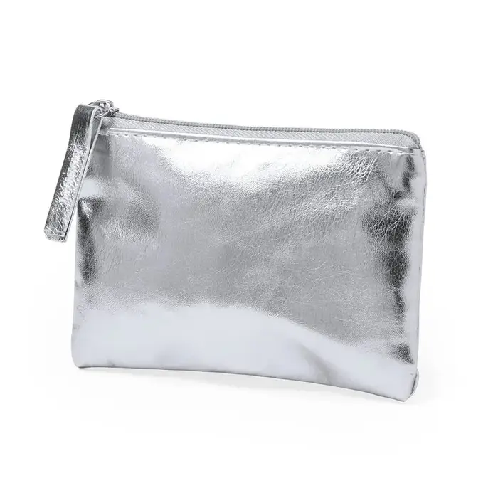 Sac à cosmétiques Portable porte-monnaie en PU brillant Style coréen couleur unie fermeture éclair p