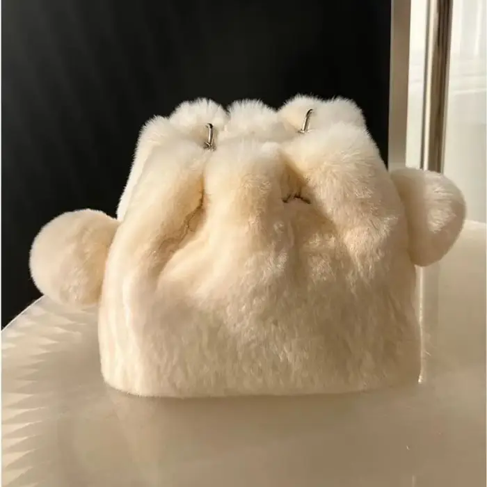 Sacs moelleux en vraie fourrure de lapin pour femmes