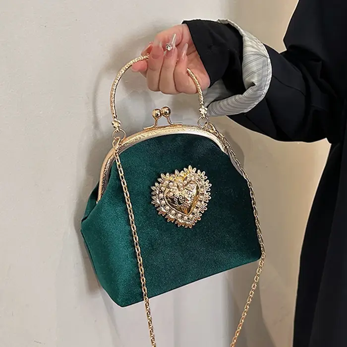 Sac à bandoulière en velours de luxe pour femmes