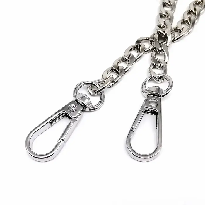 Métal 40 60 80 100 120cm sac à main sac à main chaîne en cuir sac à bandoulière bandoulière sangle remplacement réparation 2 fermoir Snap Clip 3 couleurs