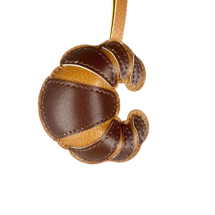 Breloque de sac croissant vibrante-un tableau de chic parisien en 6 couleurs appétissantes-cuir PU-c