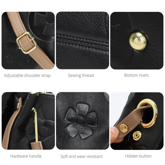 Ensemble de sacs à main avec poignée supérieure, grand sac à bandoulière en cuir végétalien, sac sea