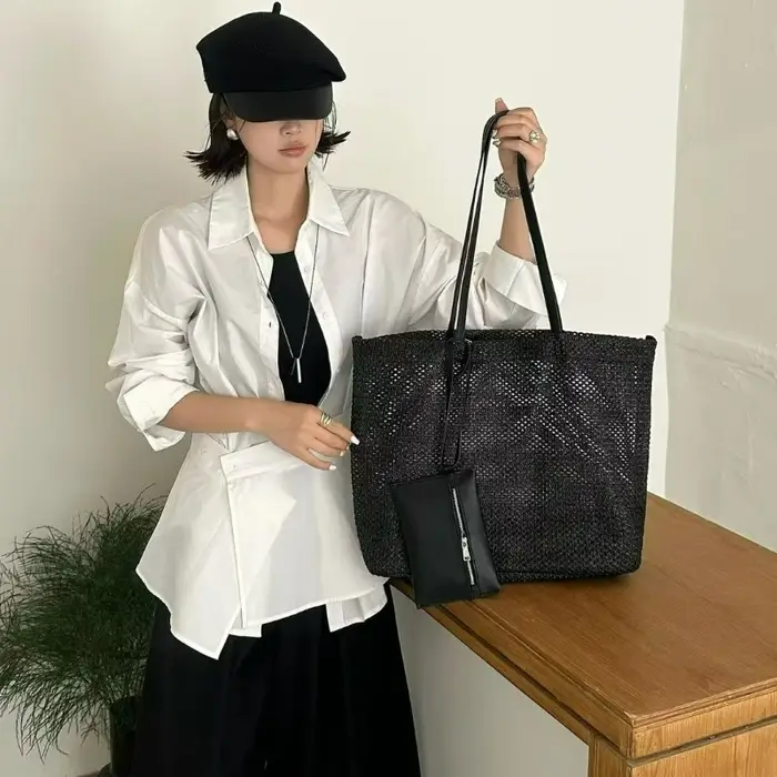 Sac à main tissé de grande capacité de style bohème