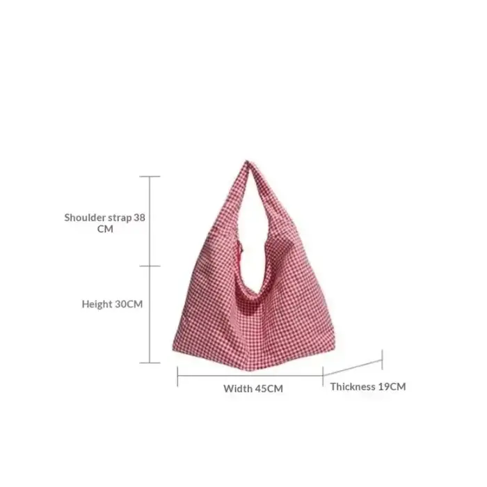 Sac fourre-tout en toile jaune à carreaux
