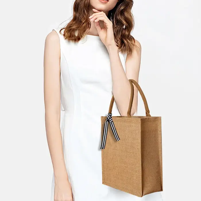 Nouveau sac fourre-tout en lin grande capacité sac