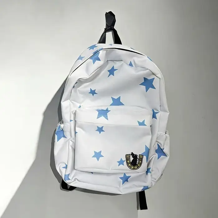 Sac à dos de cosplay Johnny Joestar de l'anime JOJO Steel Ball Run, sac à bandoulière en nylon blanc
