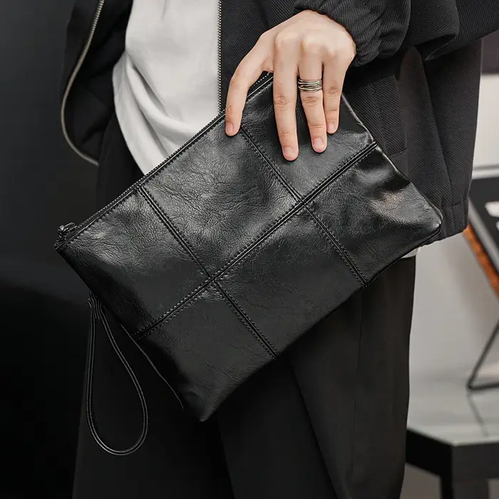 Nouveau sac à main à grille de rue à la mode sac de fichier version coréenne sac pour hommes sac à m