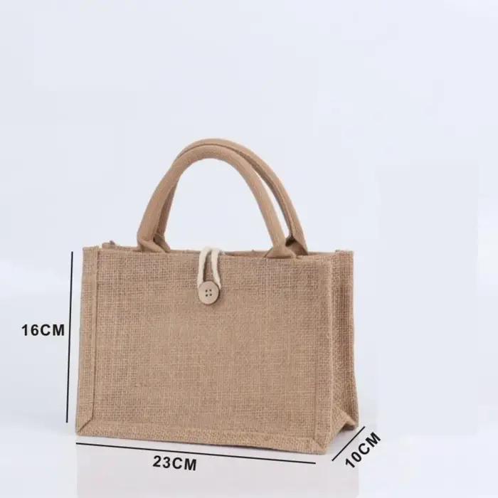 Sacs de shopping vintage pour femmes ISKYBOB avec fermoir, sacs fourre-tout en lin, grands sacs de p