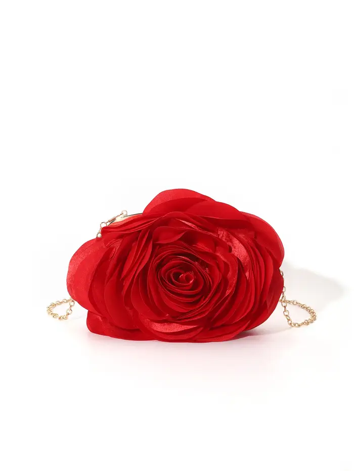 Vintage sac de soirée Rose fleur mariée petite pochette sac à main pour robe fête sac à main portefe