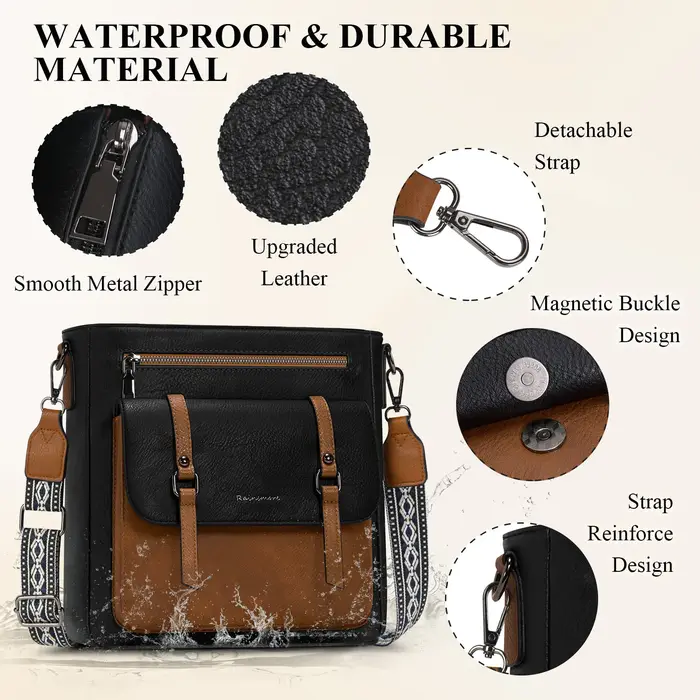 Sac à bandoulière chic pour femme en cuir PU souple