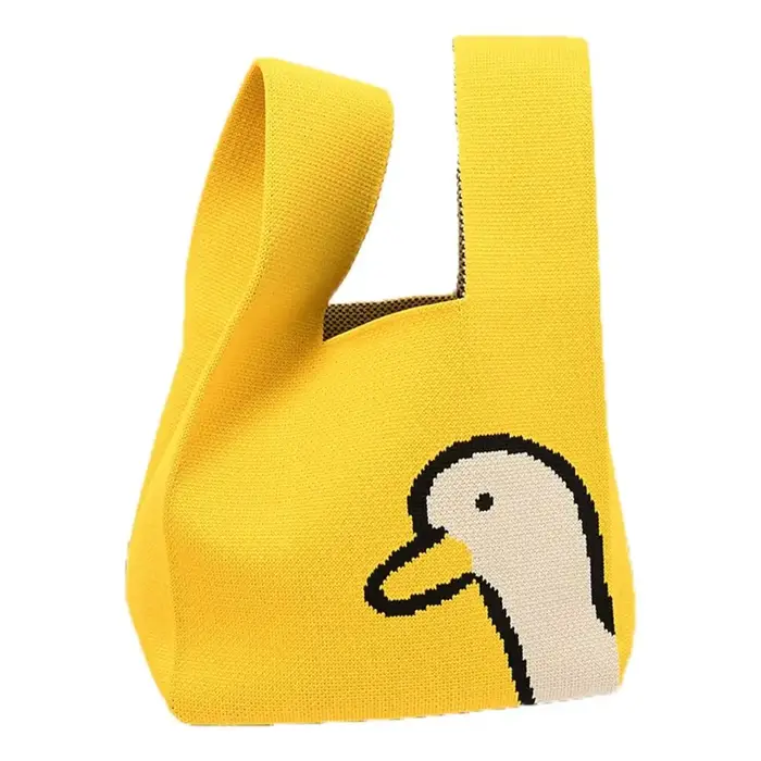 Sac fourre-tout en tricot pour femmes et filles, mini sac de poignet à nœud, sac initié à la main, s