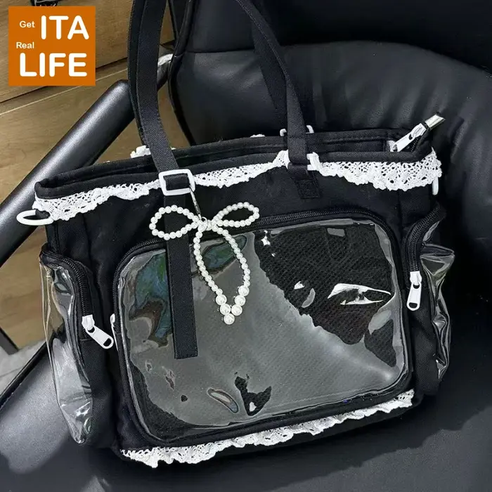 Italife nouvelles femmes mignon dentelle Ita sac avec perle arc fille Kawaii Itabag avec insérer pou